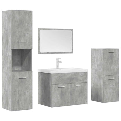 vidaXL Ensemble de meubles de salle de bain 5 pièces Gris béton Bois d'ingénierie