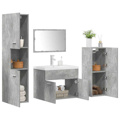 vidaXL Ensemble de meubles de salle de bain 5 pièces Gris béton Bois d'ingénierie