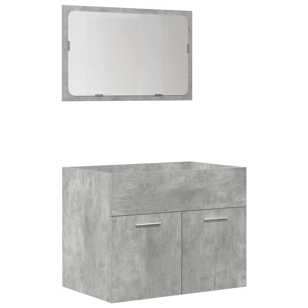vidaXL Ensemble de meubles de salle de bain 5 pièces Gris béton Bois d'ingénierie
