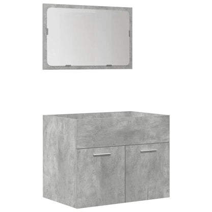 vidaXL Ensemble de meubles de salle de bain 5 pièces Gris béton Bois d'ingénierie