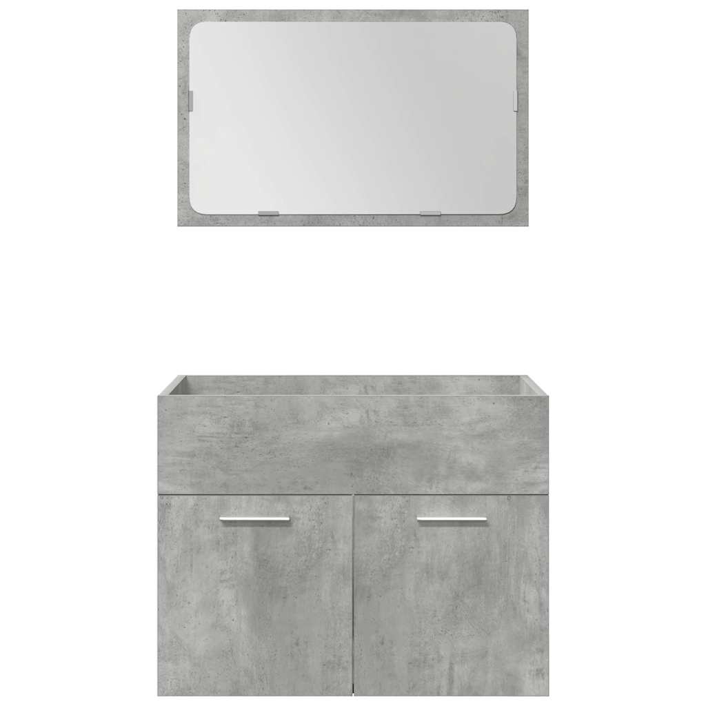 vidaXL Ensemble de meubles de salle de bain 5 pièces Gris béton Bois d'ingénierie
