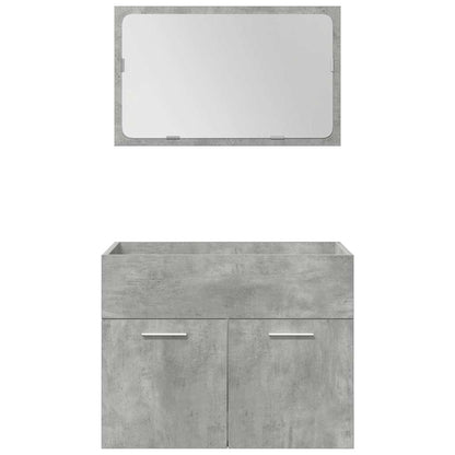 vidaXL Ensemble de meubles de salle de bain 5 pièces Gris béton Bois d'ingénierie