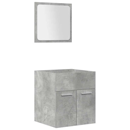 vidaXL 4-tlg. Badmöbel-Set Betongrau Holzwerkstoff