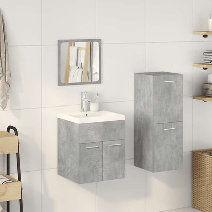 vidaXL Ensemble de meubles de salle de bain 4 pcs Béton gris Bois d'ingénierie