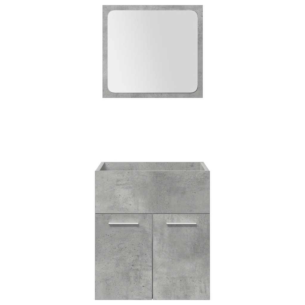 vidaXL Ensemble de meubles de salle de bain 4 pcs Béton gris Bois d'ingénierie