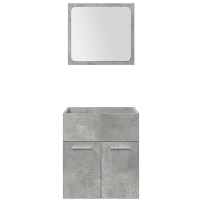 vidaXL Ensemble de meubles de salle de bain 4 pcs Béton gris Bois d'ingénierie