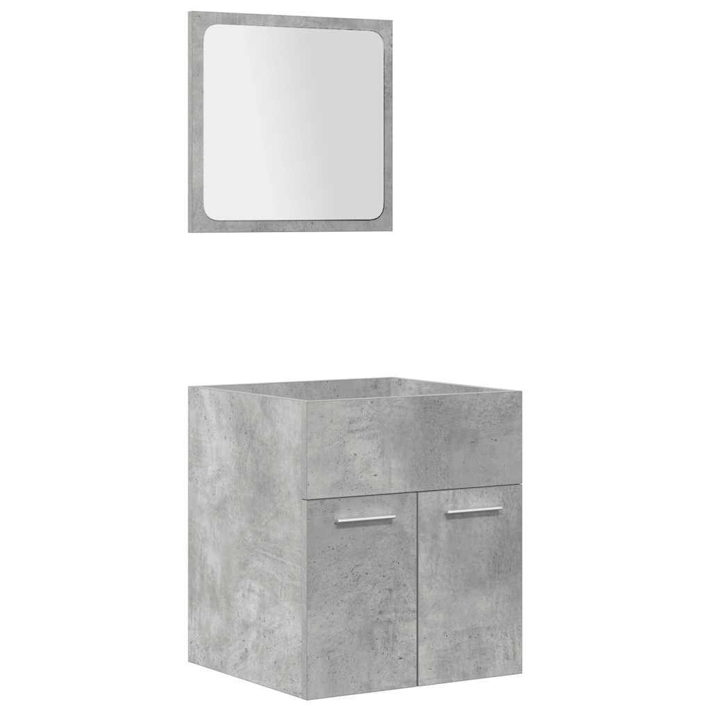 vidaXL Ensemble de meubles de salle de bain 4 pcs Béton gris Bois d'ingénierie