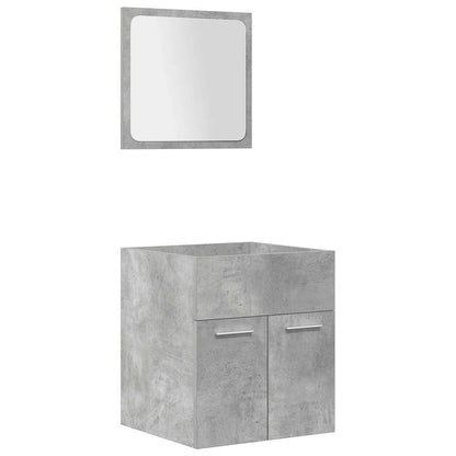 vidaXL Ensemble de meubles de salle de bain 4 pcs Béton gris Bois d'ingénierie