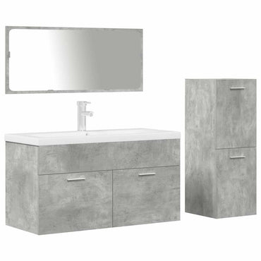 vidaXL Ensemble de meubles de salle de bain 4 pcs Gris béton Matériau à base de bois