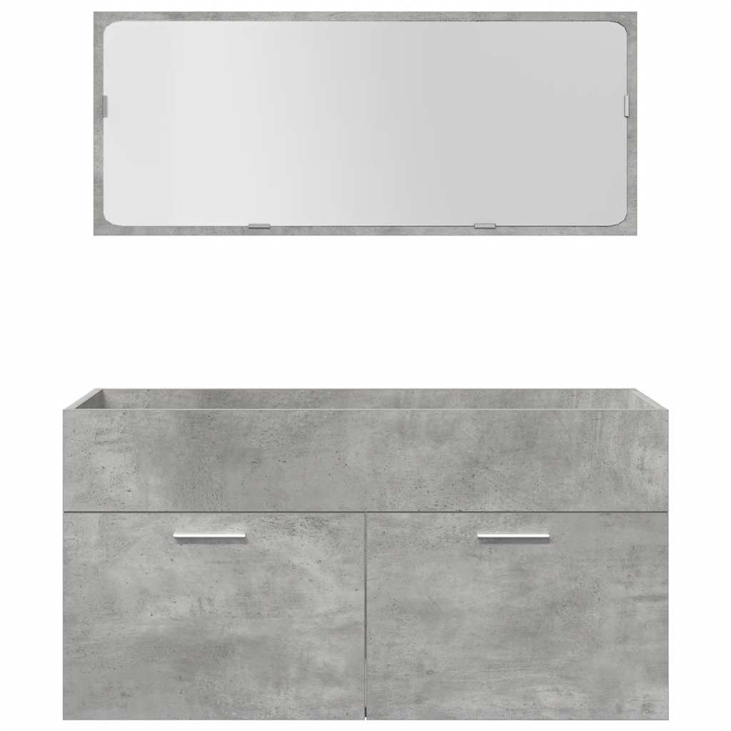 vidaXL Ensemble de meubles de salle de bain 4 pcs Gris béton Matériau à base de bois