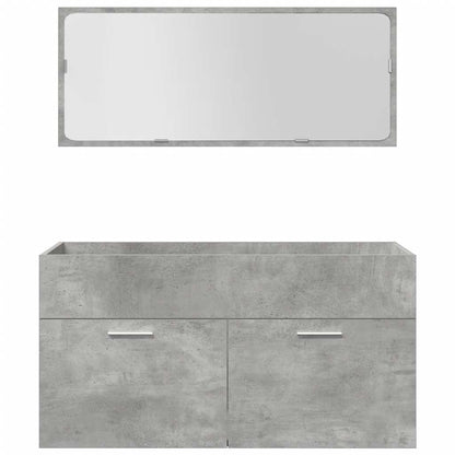 vidaXL Ensemble de meubles de salle de bain 4 pcs Gris béton Matériau à base de bois