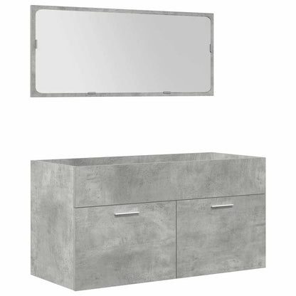 vidaXL Ensemble de meubles de salle de bain 4 pcs Gris béton Matériau à base de bois