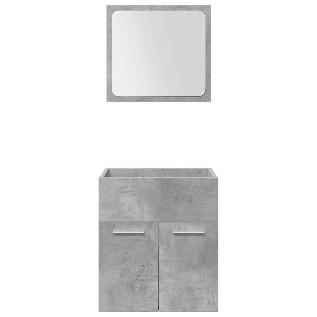vidaXL 5-tlg. Badmöbel-Set Betongrau Holzwerkstoff