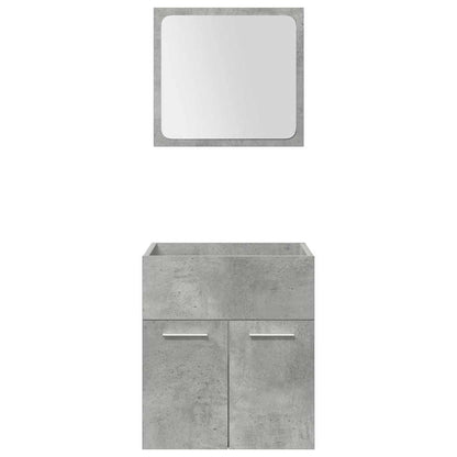vidaXL 5-tlg. Badmöbel-Set Betongrau Holzwerkstoff