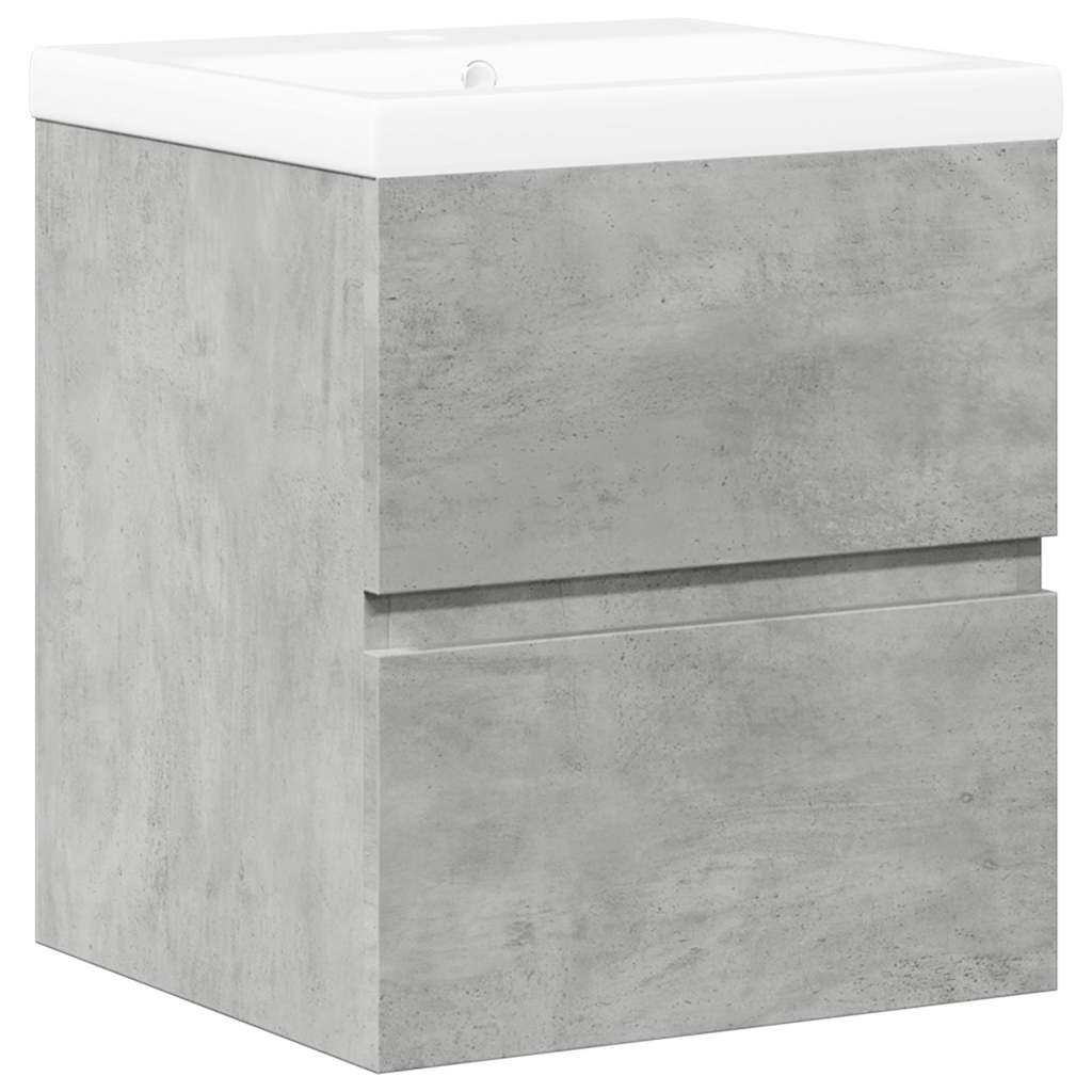 vidaXL Ensemble de meubles de salle de bain 2 pcs Gris béton Bois d'ingénierie