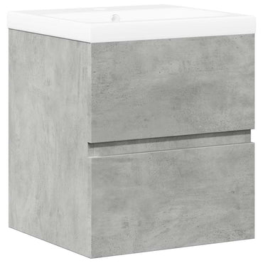 vidaXL Ensemble de meubles de salle de bain 2 pcs Gris béton Bois d'ingénierie