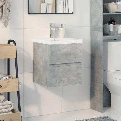 vidaXL Ensemble de meubles de salle de bain 2 pcs Gris béton Bois d'ingénierie