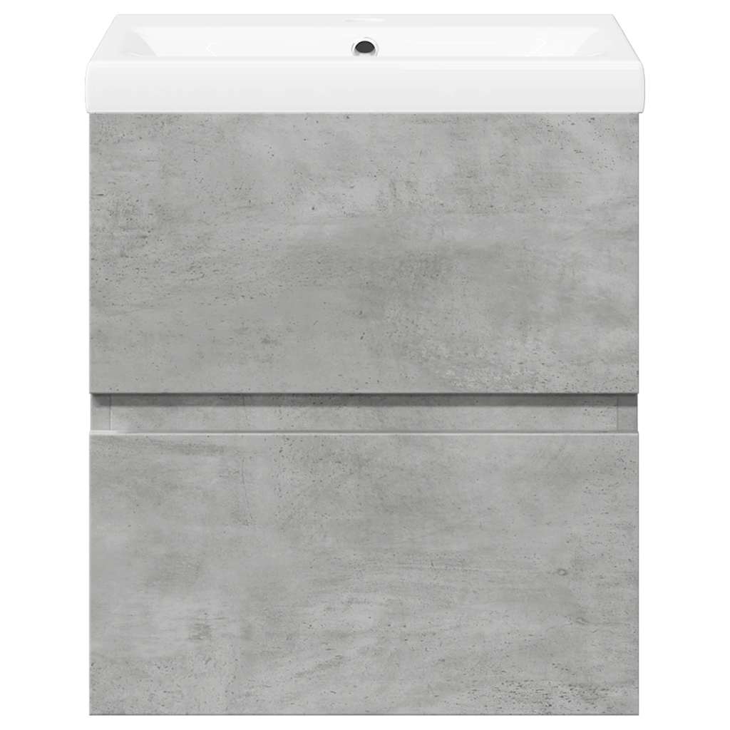 vidaXL Ensemble de meubles de salle de bain 2 pcs Gris béton Bois d'ingénierie