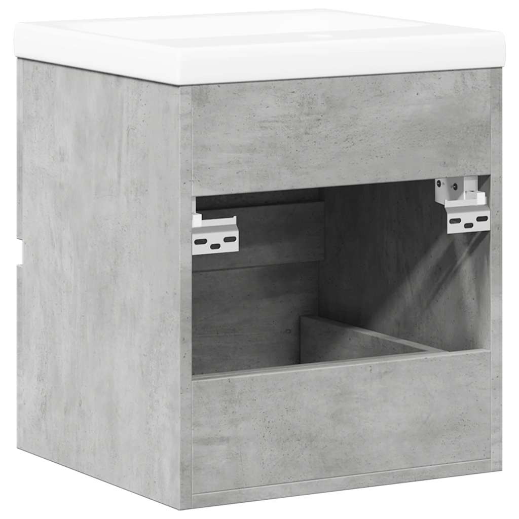 vidaXL Ensemble de meubles de salle de bain 2 pcs Gris béton Bois d'ingénierie