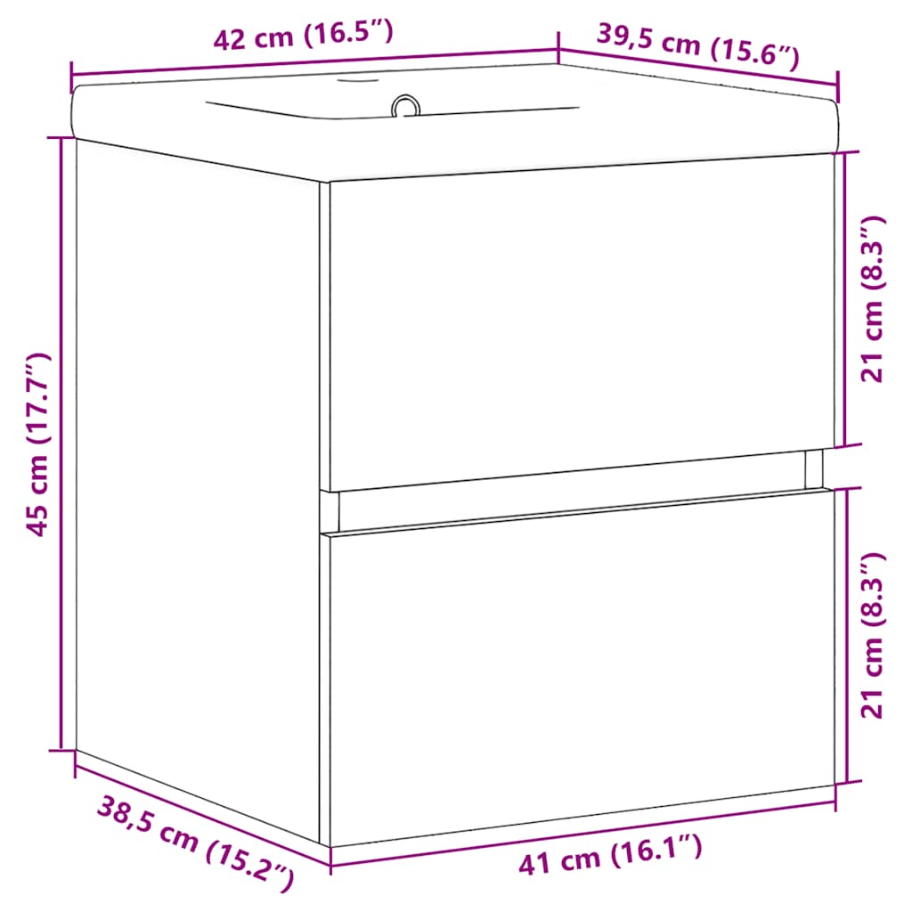 vidaXL Ensemble de meubles de salle de bain 2 pcs Gris béton Bois d'ingénierie
