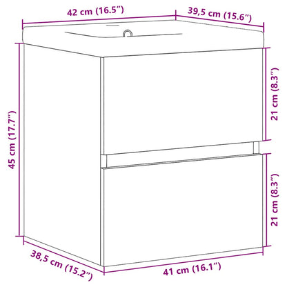vidaXL Ensemble de meubles de salle de bain 2 pcs Gris béton Bois d'ingénierie