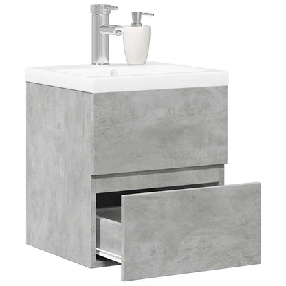 vidaXL Ensemble de meubles de salle de bain 2 pcs Gris béton Bois d'ingénierie