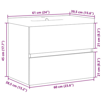 vidaXL 2-tlg. Badmöbel-Set Betongrau Holzwerkstoff