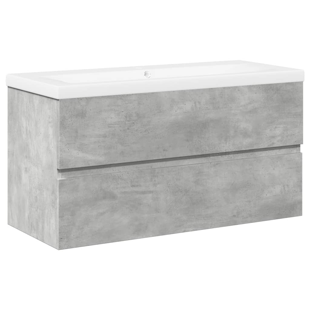 vidaXL Ensemble de meubles de salle de bain 2 pcs Gris béton Bois d'ingénierie