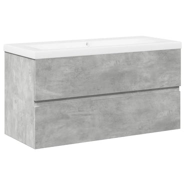 vidaXL Ensemble de meubles de salle de bain 2 pcs Gris béton Bois d'ingénierie