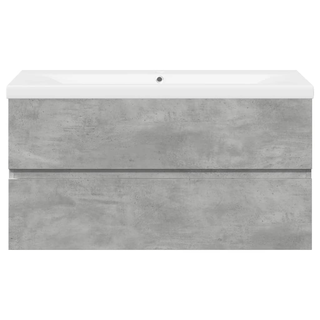 vidaXL Ensemble de meubles de salle de bain 2 pcs Gris béton Bois d'ingénierie