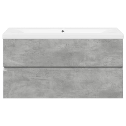 vidaXL Ensemble de meubles de salle de bain 2 pcs Gris béton Bois d'ingénierie