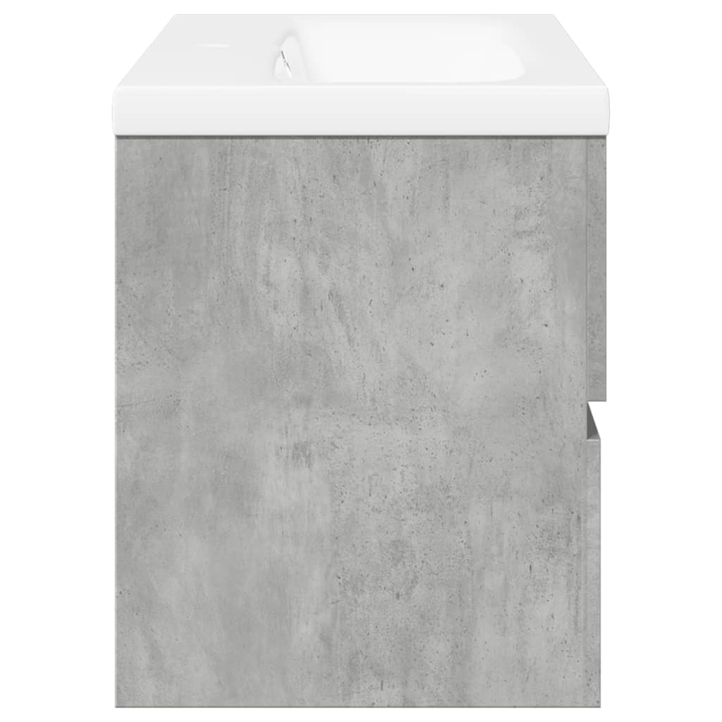 vidaXL Ensemble de meubles de salle de bain 2 pcs Gris béton Bois d'ingénierie