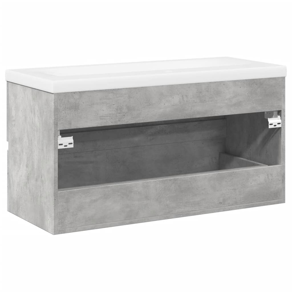 vidaXL Ensemble de meubles de salle de bain 2 pcs Gris béton Bois d'ingénierie