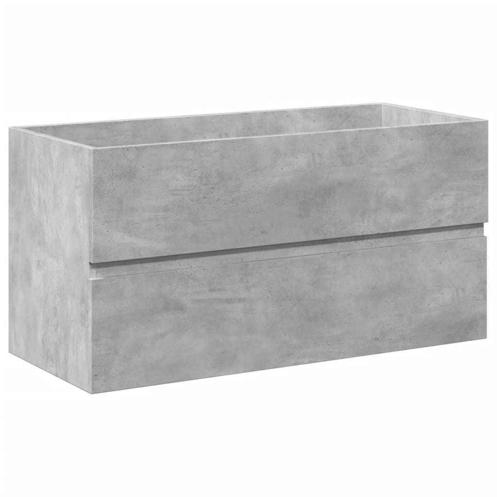 vidaXL Ensemble de meubles de salle de bain 2 pcs Gris béton Bois d'ingénierie