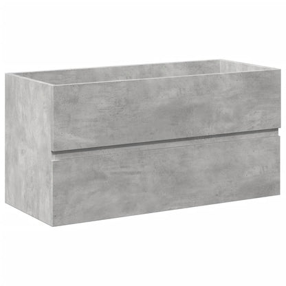 vidaXL Ensemble de meubles de salle de bain 2 pcs Gris béton Bois d'ingénierie