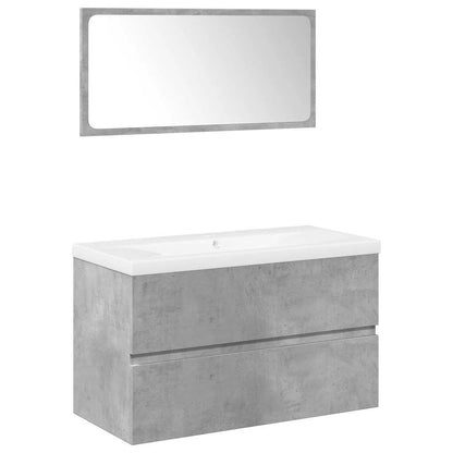 vidaXL Ensemble de meubles de salle de bain 3 pcs Gris béton Bois d'ingénierie