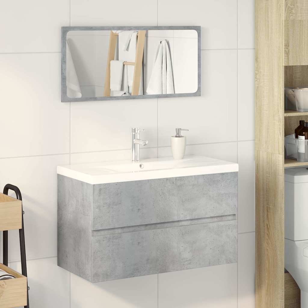 vidaXL Ensemble de meubles de salle de bain 3 pcs Gris béton Bois d'ingénierie