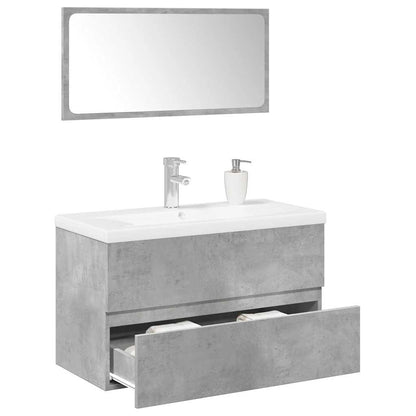 vidaXL Ensemble de meubles de salle de bain 3 pcs Gris béton Bois d'ingénierie