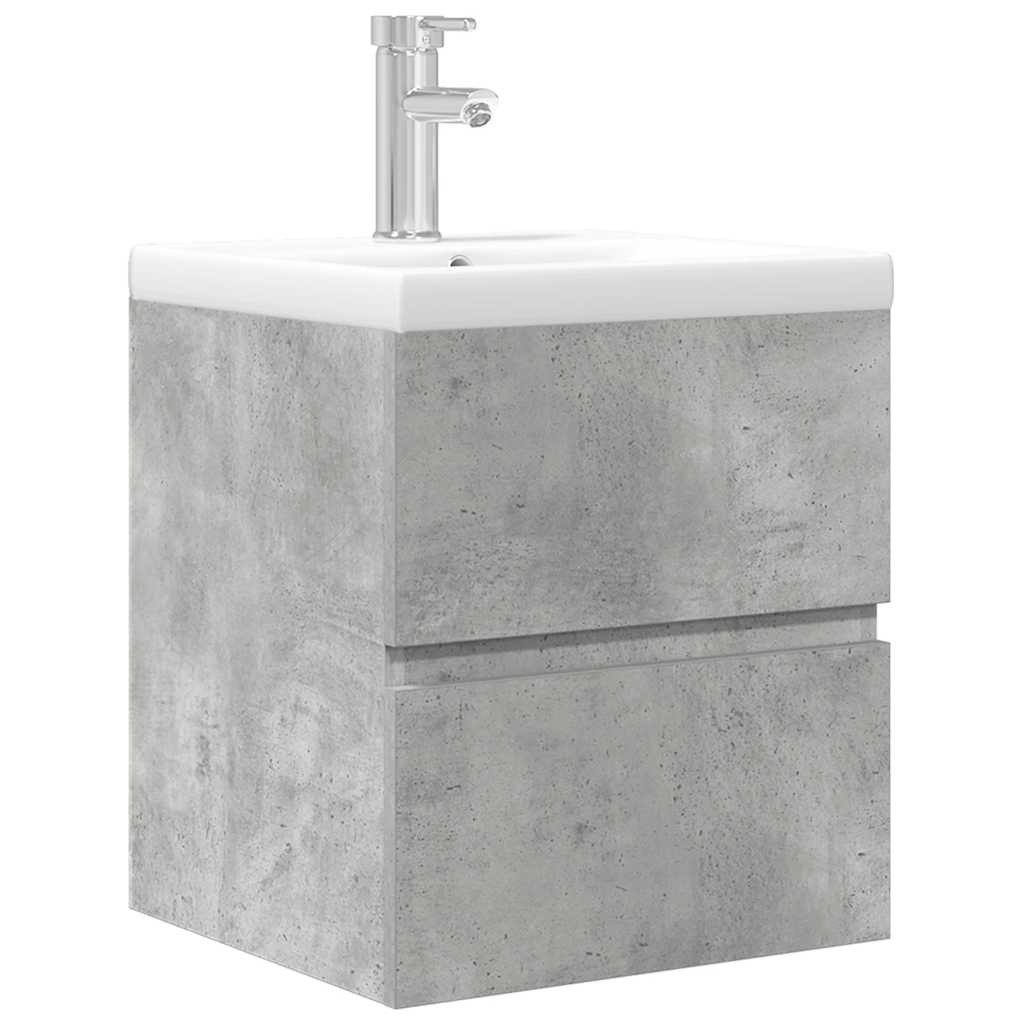 vidaXL Ensemble de meubles de salle de bain 2 pcs Gris béton Bois d'ingénierie