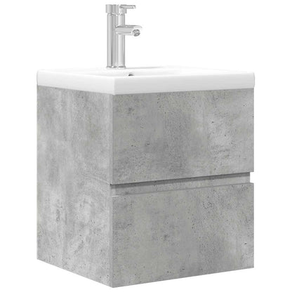 vidaXL Ensemble de meubles de salle de bain 2 pcs Gris béton Bois d'ingénierie