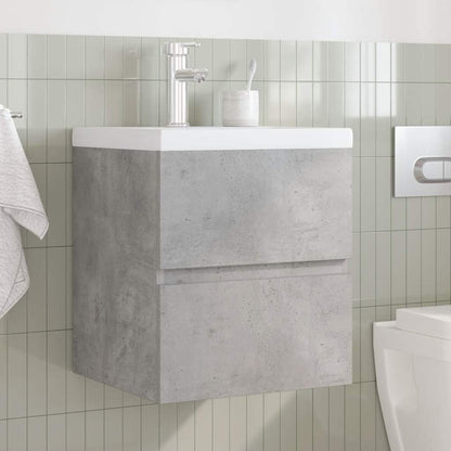 vidaXL Ensemble de meubles de salle de bain 2 pcs Gris béton Bois d'ingénierie
