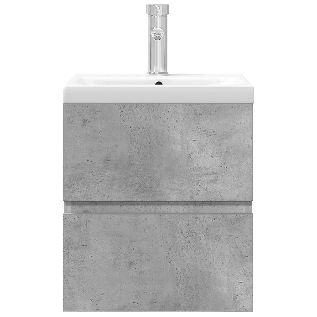 vidaXL Ensemble de meubles de salle de bain 2 pcs Gris béton Bois d'ingénierie