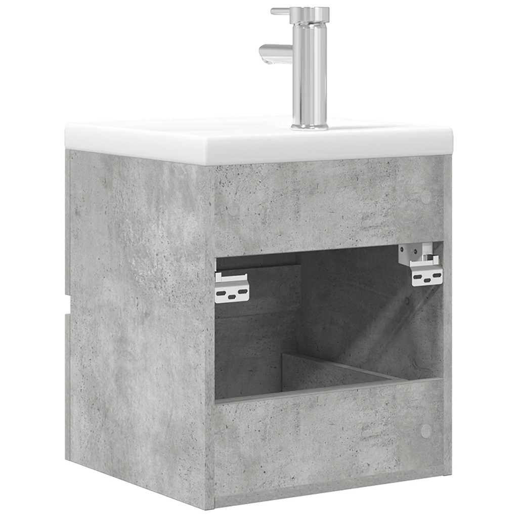 vidaXL Ensemble de meubles de salle de bain 2 pcs Gris béton Bois d'ingénierie