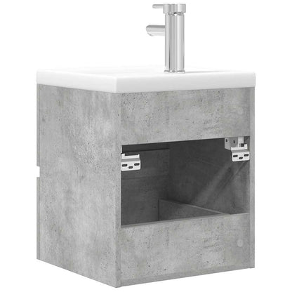 vidaXL Ensemble de meubles de salle de bain 2 pcs Gris béton Bois d'ingénierie