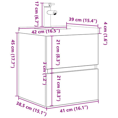 vidaXL Ensemble de meubles de salle de bain 2 pcs Gris béton Bois d'ingénierie