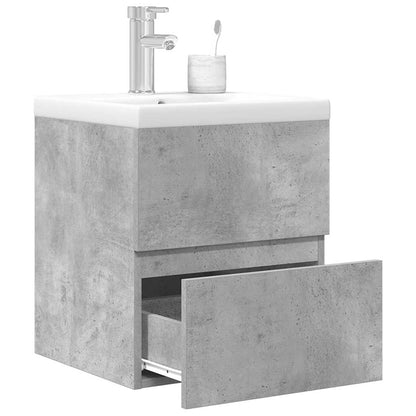 vidaXL Ensemble de meubles de salle de bain 2 pcs Gris béton Bois d'ingénierie