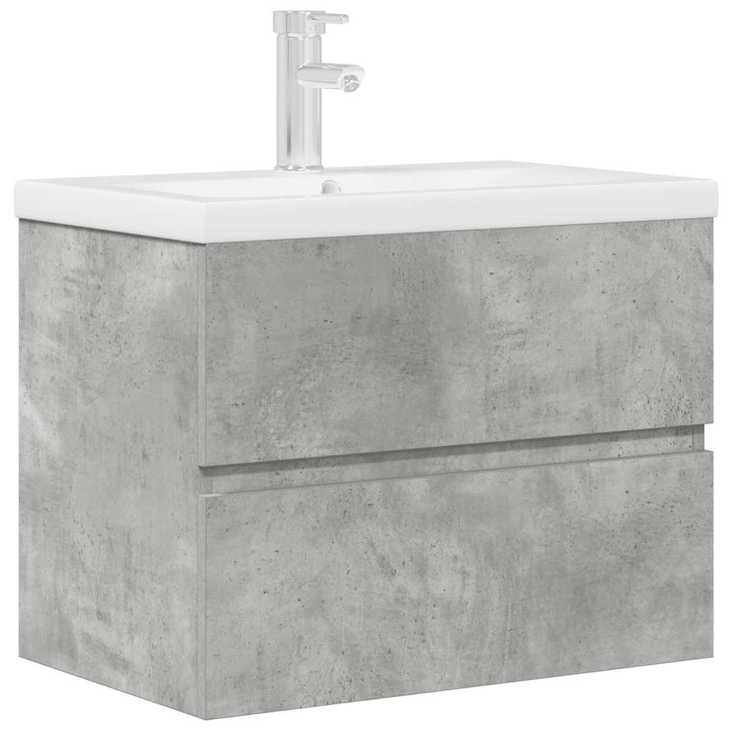 vidaXL Ensemble de meubles de salle de bain 2 pcs Gris béton Bois d'ingénierie