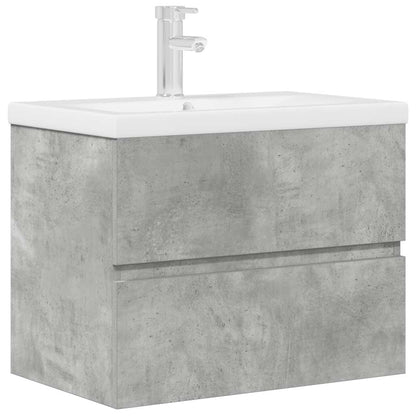 vidaXL Ensemble de meubles de salle de bain 2 pcs Gris béton Bois d'ingénierie