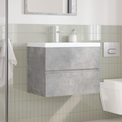 vidaXL Ensemble de meubles de salle de bain 2 pcs Gris béton Bois d'ingénierie