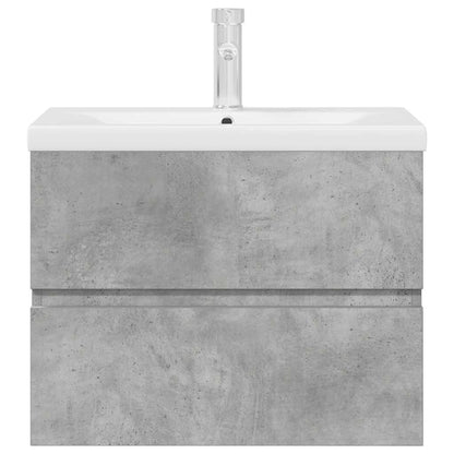 vidaXL Ensemble de meubles de salle de bain 2 pcs Gris béton Bois d'ingénierie